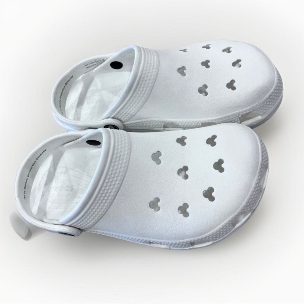Disney Parks Mickey Mouse Icon White Crocs Adult Clogs MENS 7 WOMENS 9
